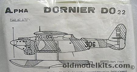 Alpha 1/72 Dornier DO 22 plastic model kit
